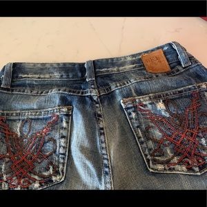BKE67 Jeans made in USA cute embroidered pockets